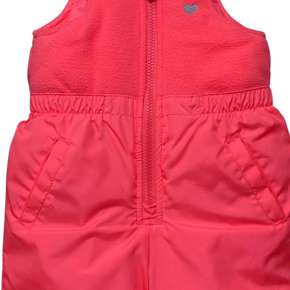 OshKosh Girls 18 Medium Neon Pink Bib Ski Snowboard Pants Insulated Winter NWT